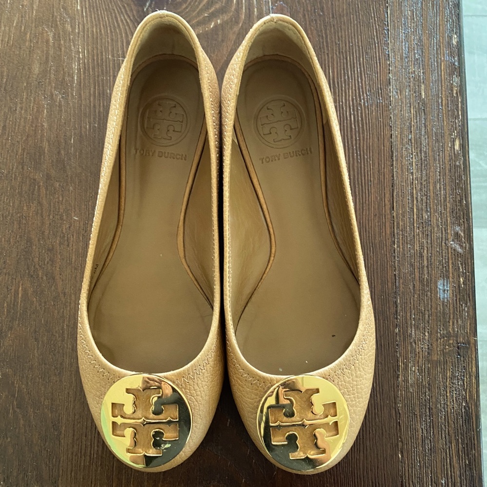 Camel leather Tory Burch flats